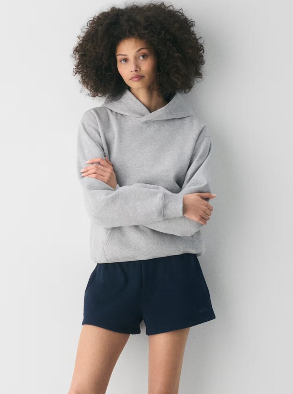 Aritzia Cozy Sweatfleece Boyfriend Lo-Rise Mini Short Navy Blue Lounge